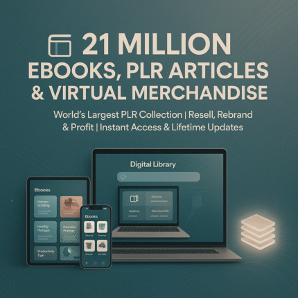 21 Million Ebooks PLR Articles and Virtual Merchandise