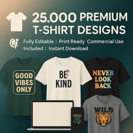 25,000 PREMIUM T-shirt Designs (PRINT READY)
